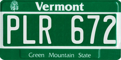 VT license plate PLR672