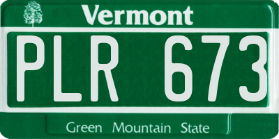 VT license plate PLR673