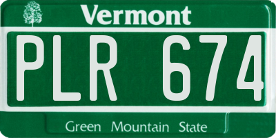 VT license plate PLR674