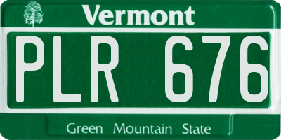 VT license plate PLR676