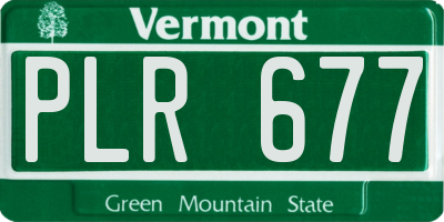 VT license plate PLR677