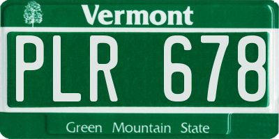 VT license plate PLR678