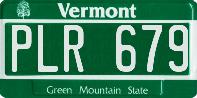 VT license plate PLR679