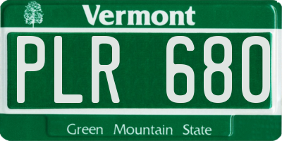 VT license plate PLR680