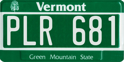 VT license plate PLR681