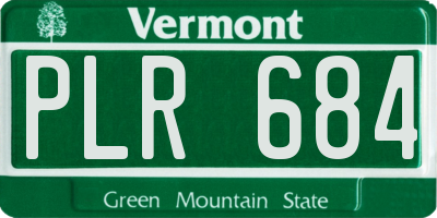 VT license plate PLR684