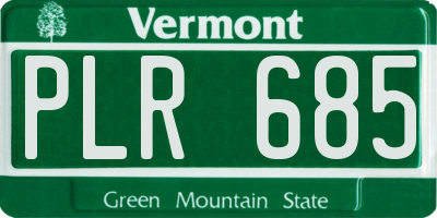 VT license plate PLR685