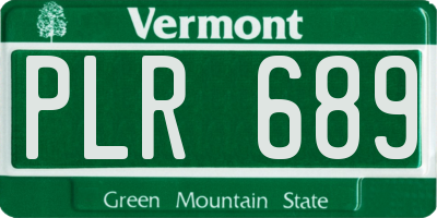 VT license plate PLR689