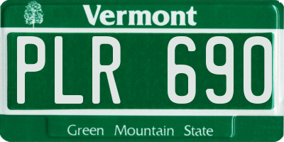 VT license plate PLR690