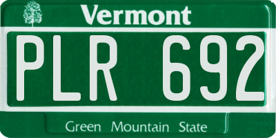 VT license plate PLR692