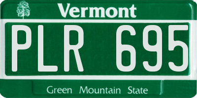 VT license plate PLR695