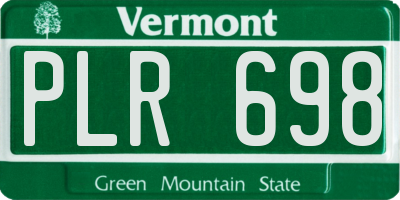 VT license plate PLR698