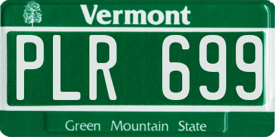 VT license plate PLR699