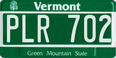VT license plate PLR702