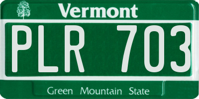 VT license plate PLR703