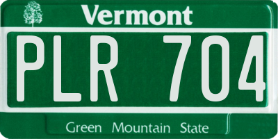 VT license plate PLR704