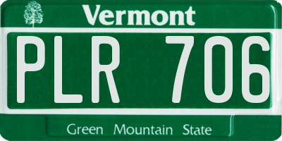 VT license plate PLR706