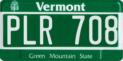 VT license plate PLR708