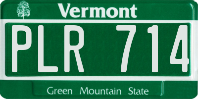VT license plate PLR714