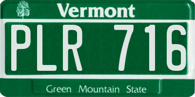 VT license plate PLR716