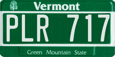 VT license plate PLR717