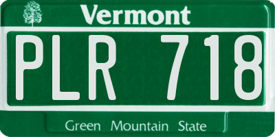 VT license plate PLR718