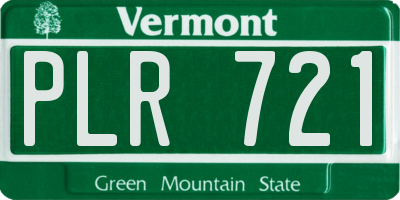 VT license plate PLR721