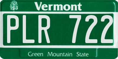 VT license plate PLR722