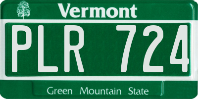 VT license plate PLR724