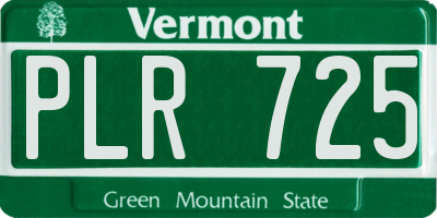 VT license plate PLR725