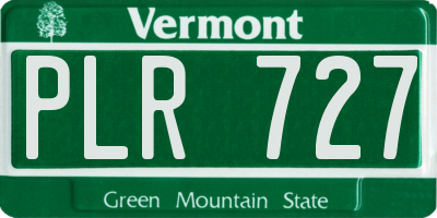 VT license plate PLR727