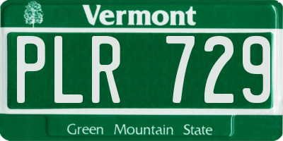 VT license plate PLR729