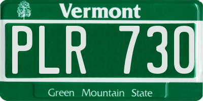 VT license plate PLR730