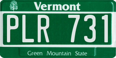 VT license plate PLR731