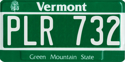 VT license plate PLR732