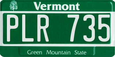 VT license plate PLR735