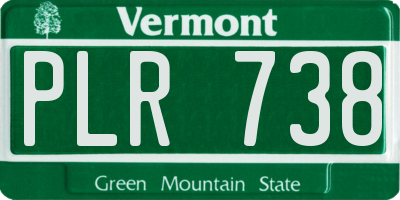 VT license plate PLR738