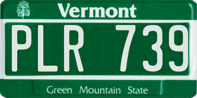 VT license plate PLR739