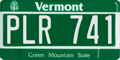VT license plate PLR741