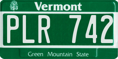 VT license plate PLR742