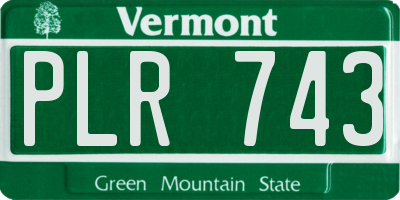 VT license plate PLR743