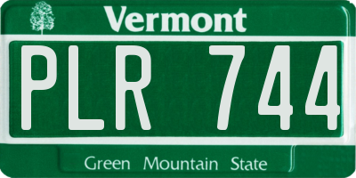 VT license plate PLR744