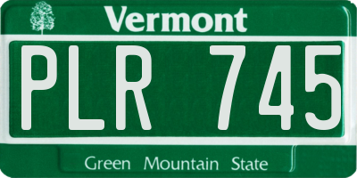 VT license plate PLR745