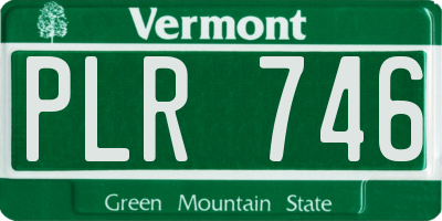 VT license plate PLR746