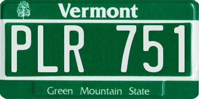VT license plate PLR751