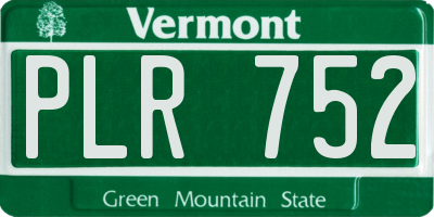 VT license plate PLR752