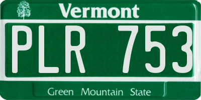 VT license plate PLR753