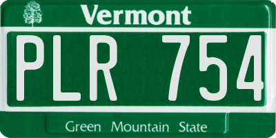 VT license plate PLR754
