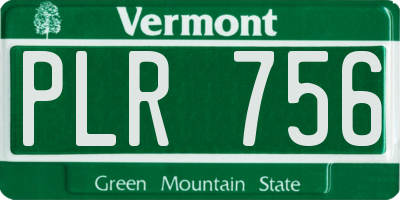 VT license plate PLR756