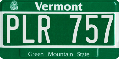 VT license plate PLR757